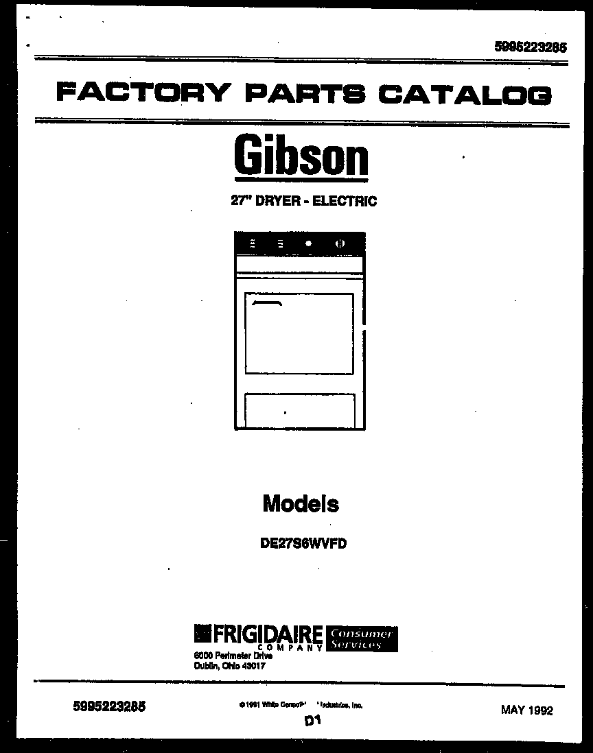 Gibson DE27S6WVFD null diagram