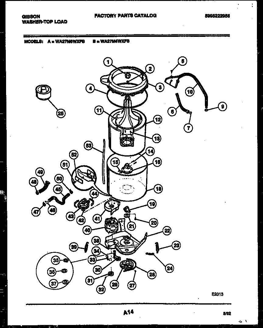 Gibson WA27M6WXFB tub detail diagram