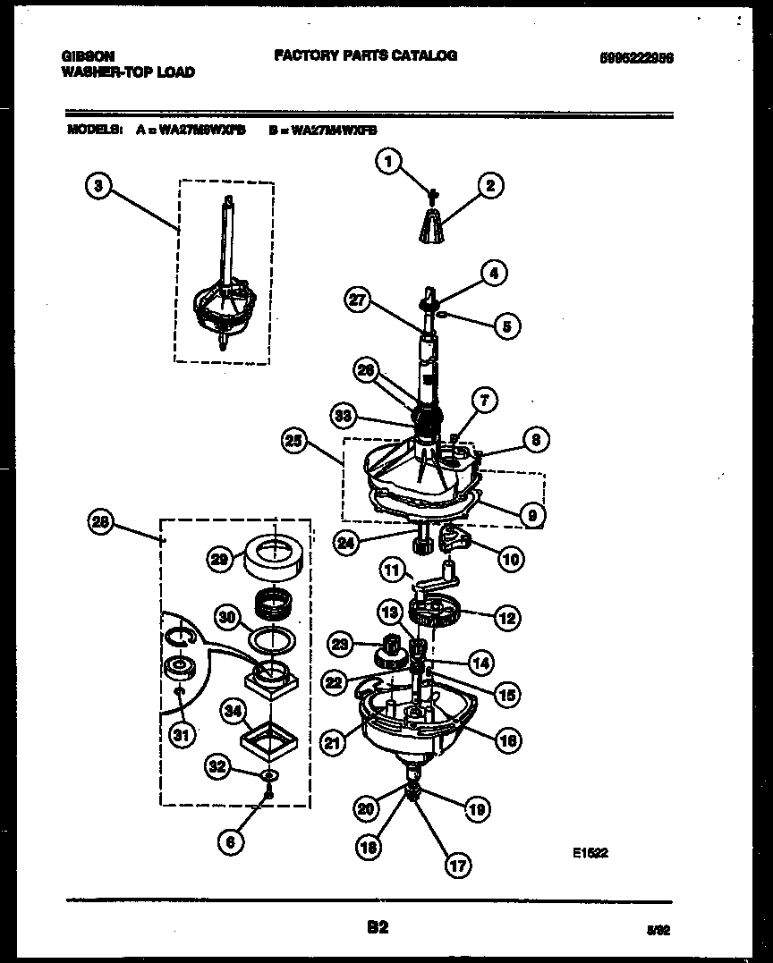 Gibson WA27M6WXFB transmission parts diagram