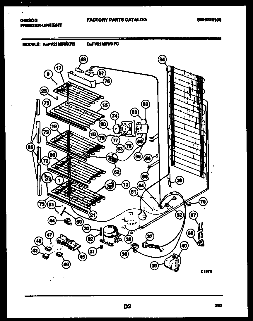 Gibson FV21M9WXFB system and electrical parts diagram