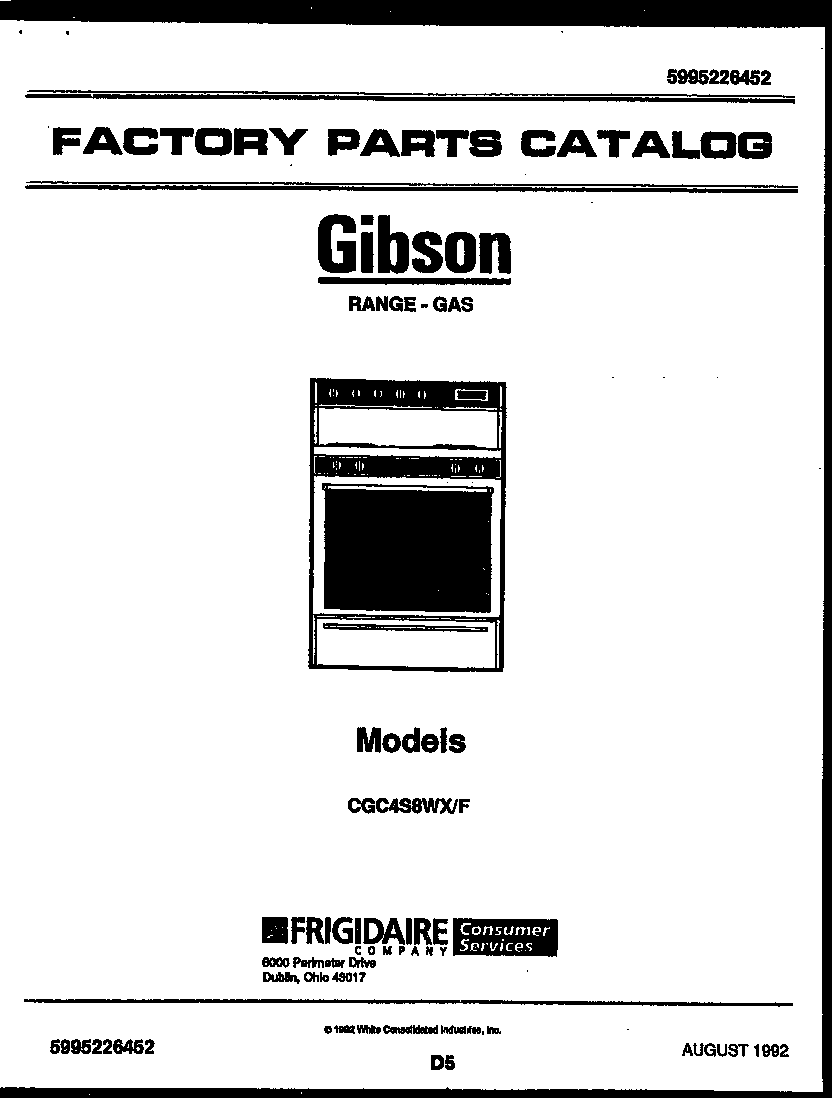Gibson CGC4S8WXF cover page diagram