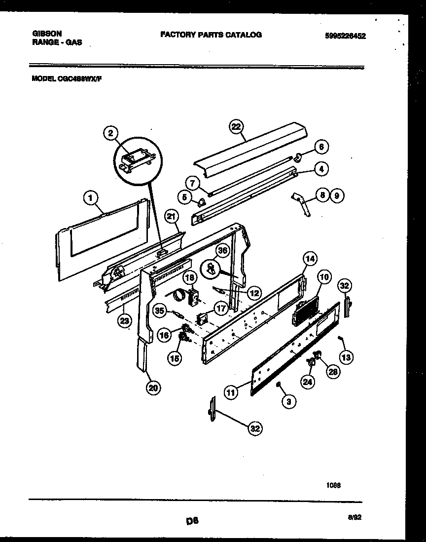 Gibson CGC4S8WXF backguard diagram