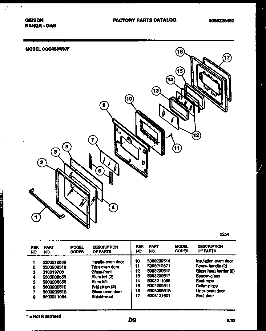 Gibson CGC4S8WXF door parts diagram