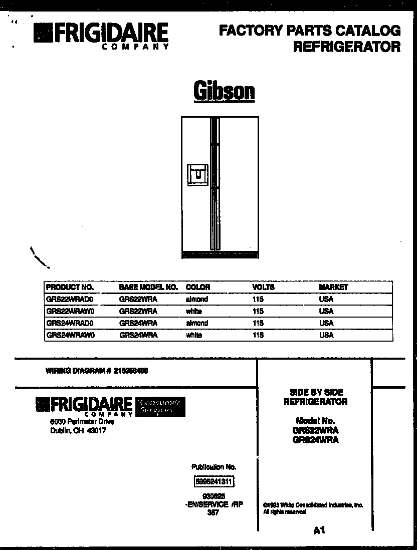 Gibson GRS24WRAD0 front cover diagram