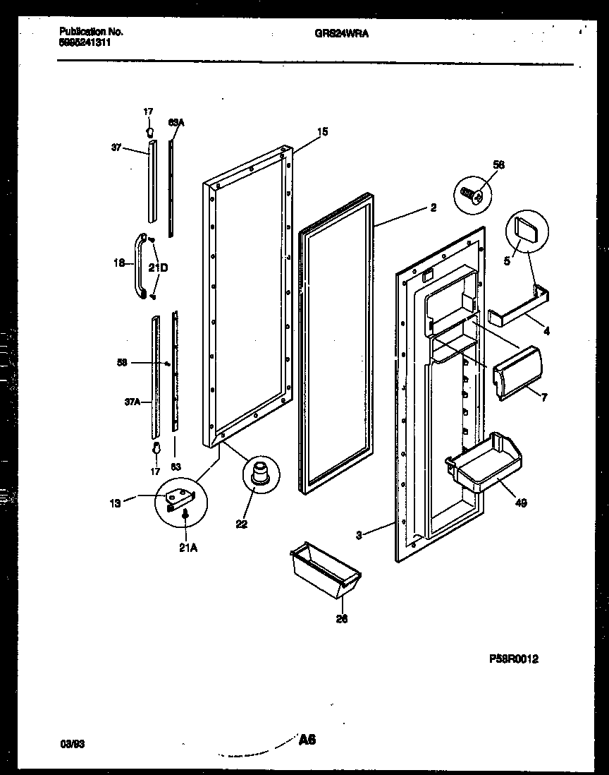 Gibson GRS24WRAD0 refrigerator door parts diagram