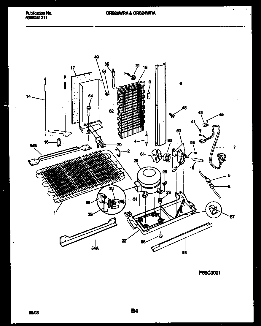 Gibson GRS24WRAD0 system and automatic defrost parts diagram