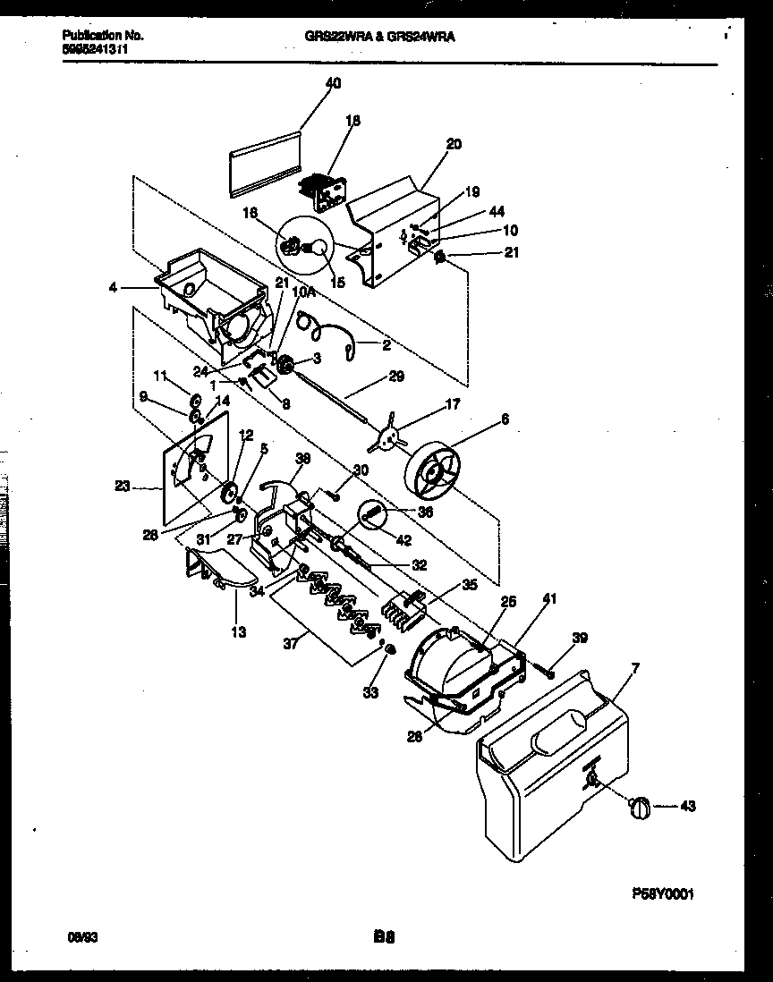 Gibson GRS24WRAD0 ice dispenser diagram