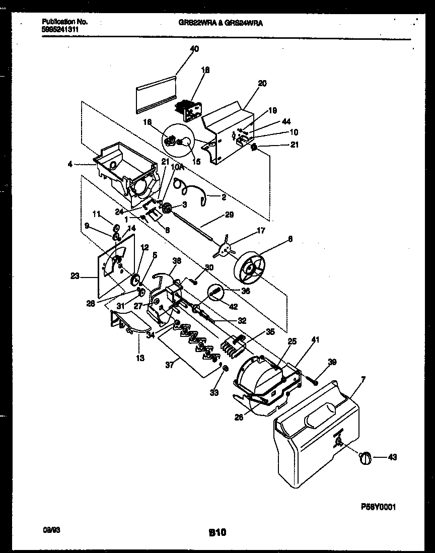 Gibson GRS24WRAD0 ice dispenser diagram