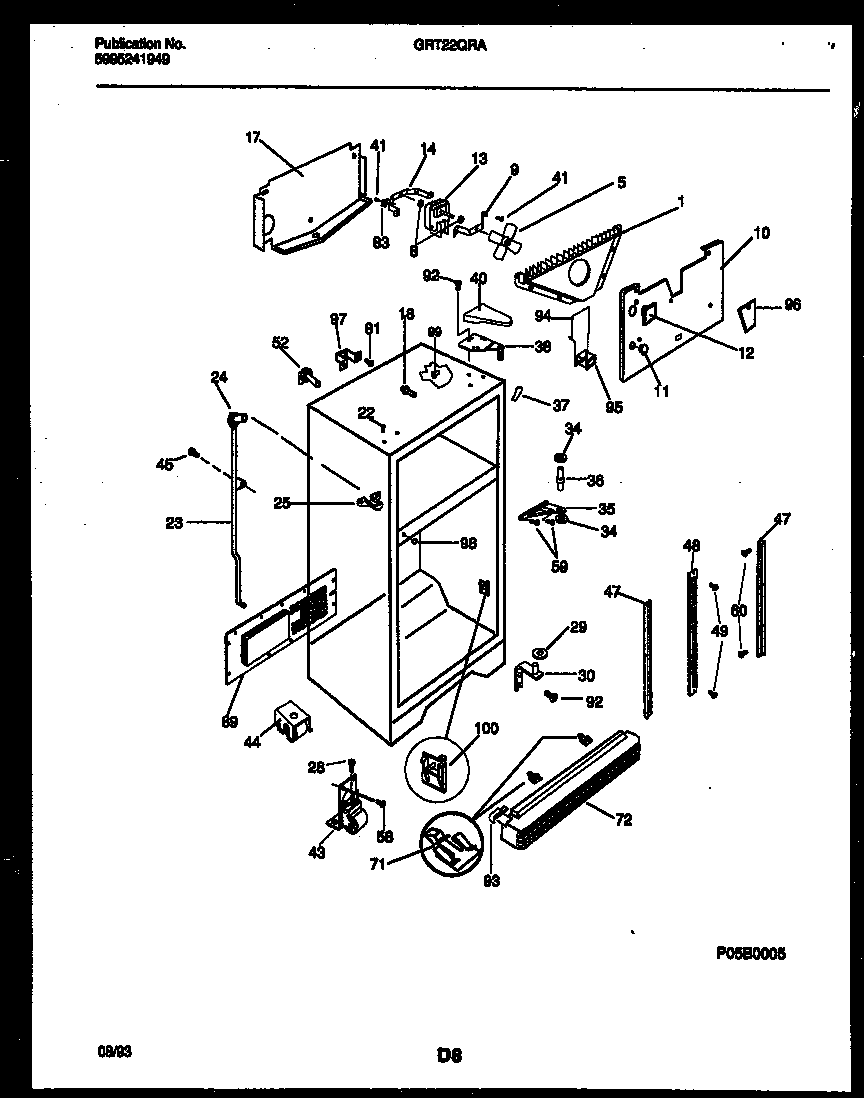 Gibson GRT22QRAD0 cabinet parts diagram
