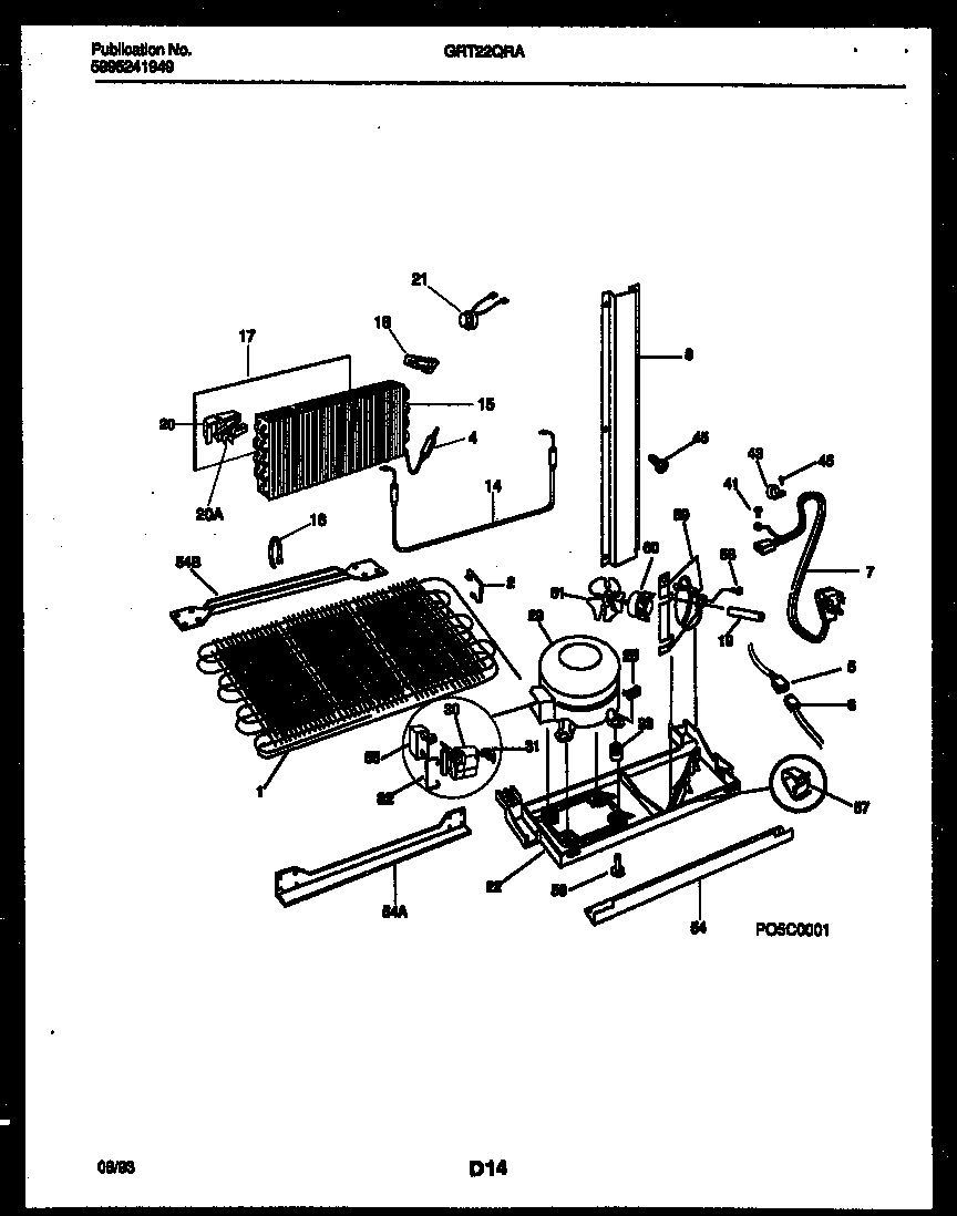 Gibson GRT22QRAD0 system and automatic defrost parts diagram