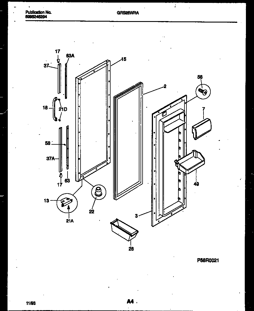 Gibson GRS26WRAW0 refrigerator door parts diagram