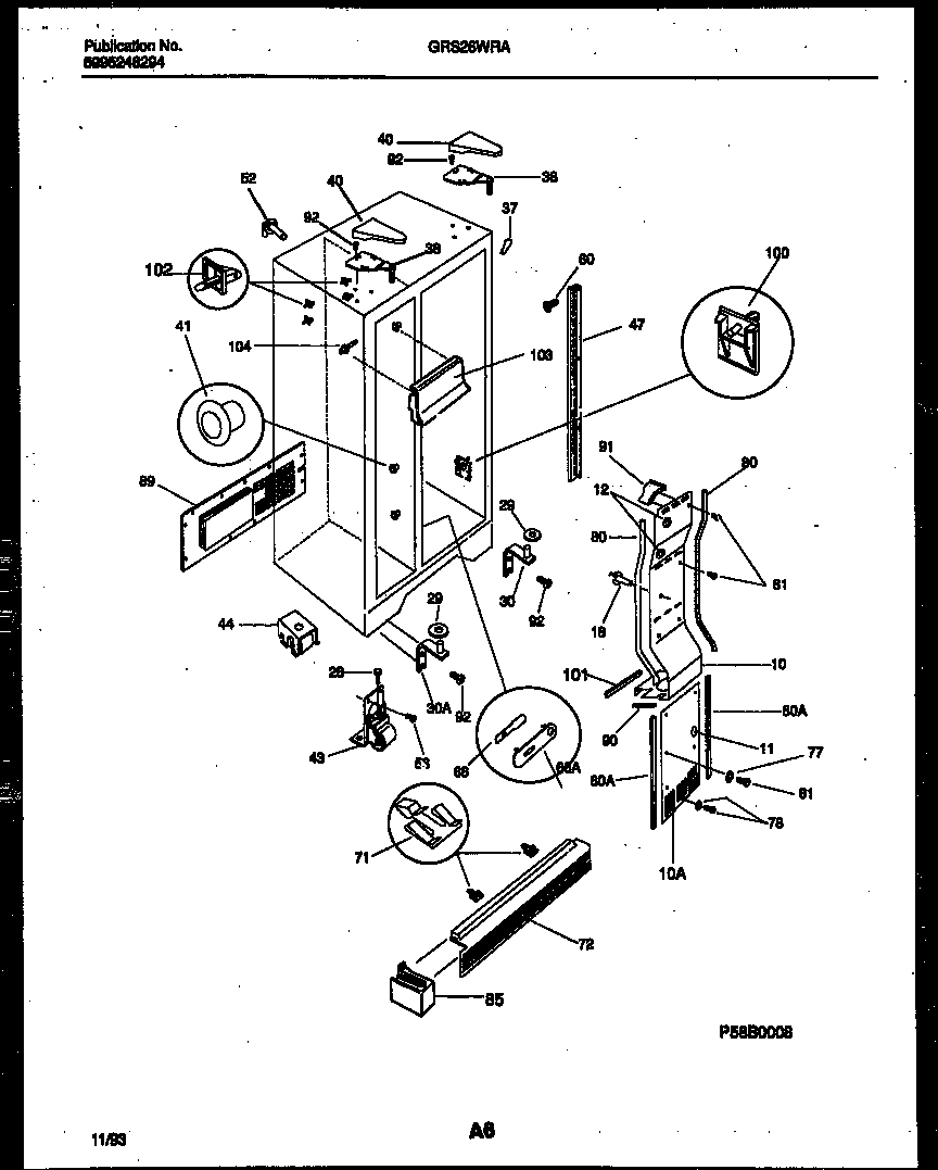 Gibson GRS26WRAW0 cabinet parts diagram