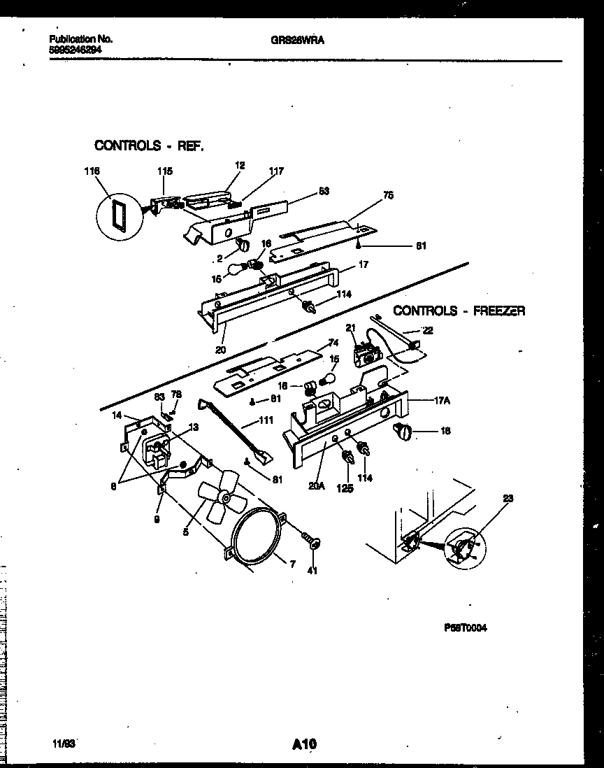 Gibson GRS26WRAW0 controls-refrigerator and controls-freezer diagram