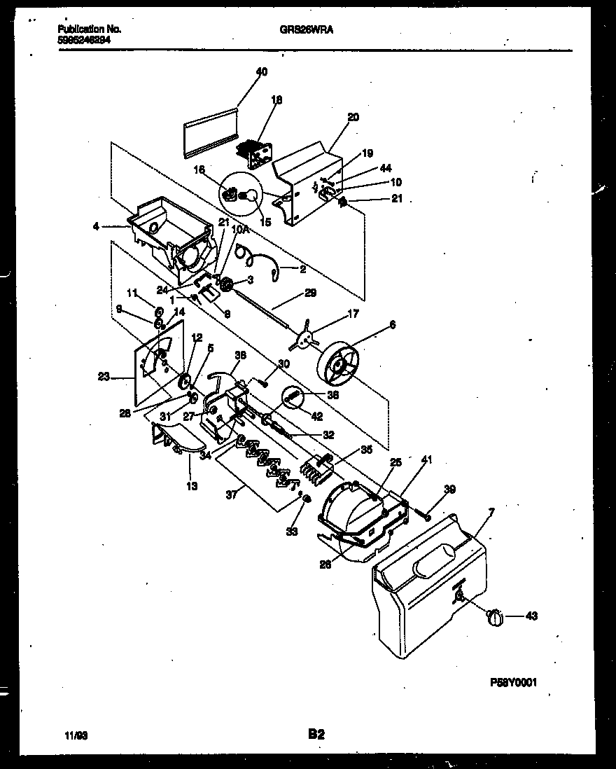 Gibson GRS26WRAW0 ice dispenser diagram