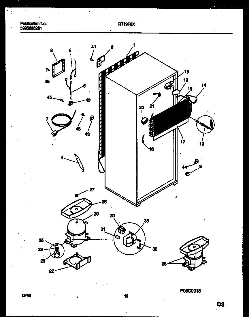 Gibson RT19F8YX3D system and automatic defrost parts diagram
