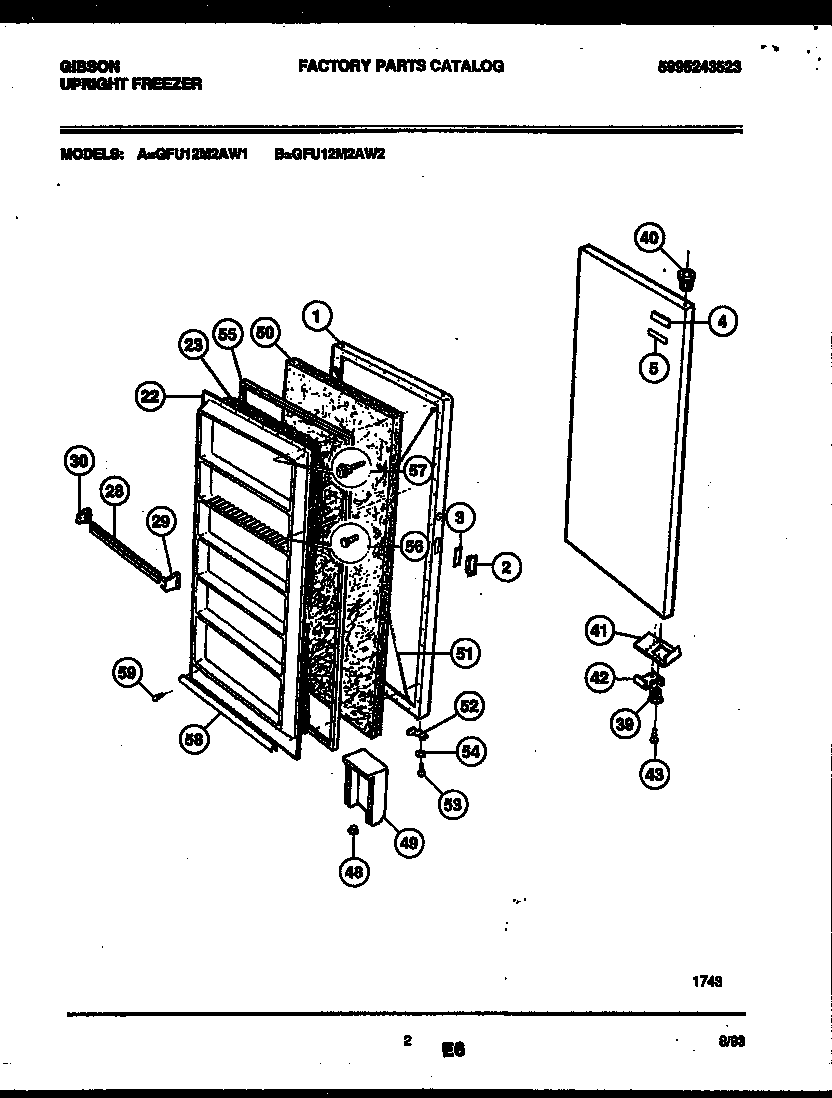Gibson GFU12M2AW2 door parts diagram