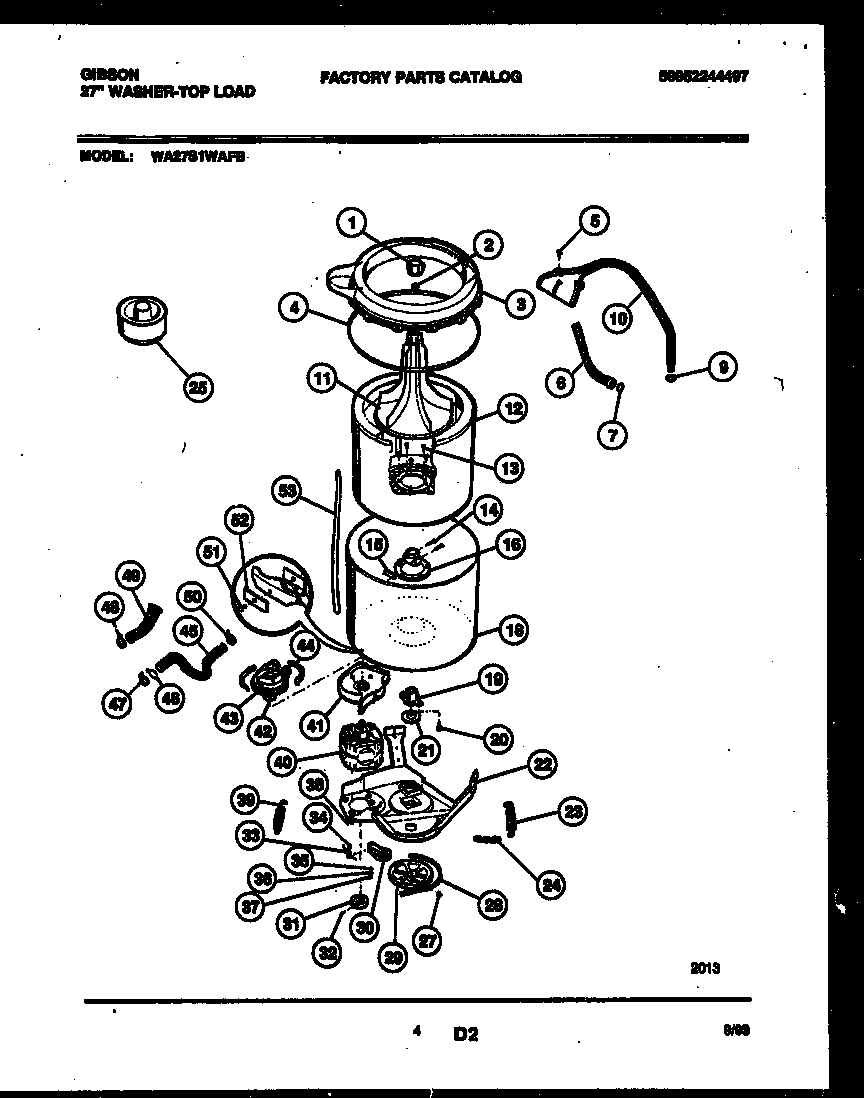 Gibson WA27S1WAFB tub detail diagram