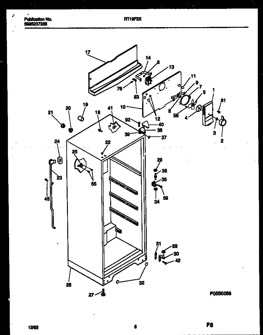 Gibson RT19F3DX3C cabinet parts diagram