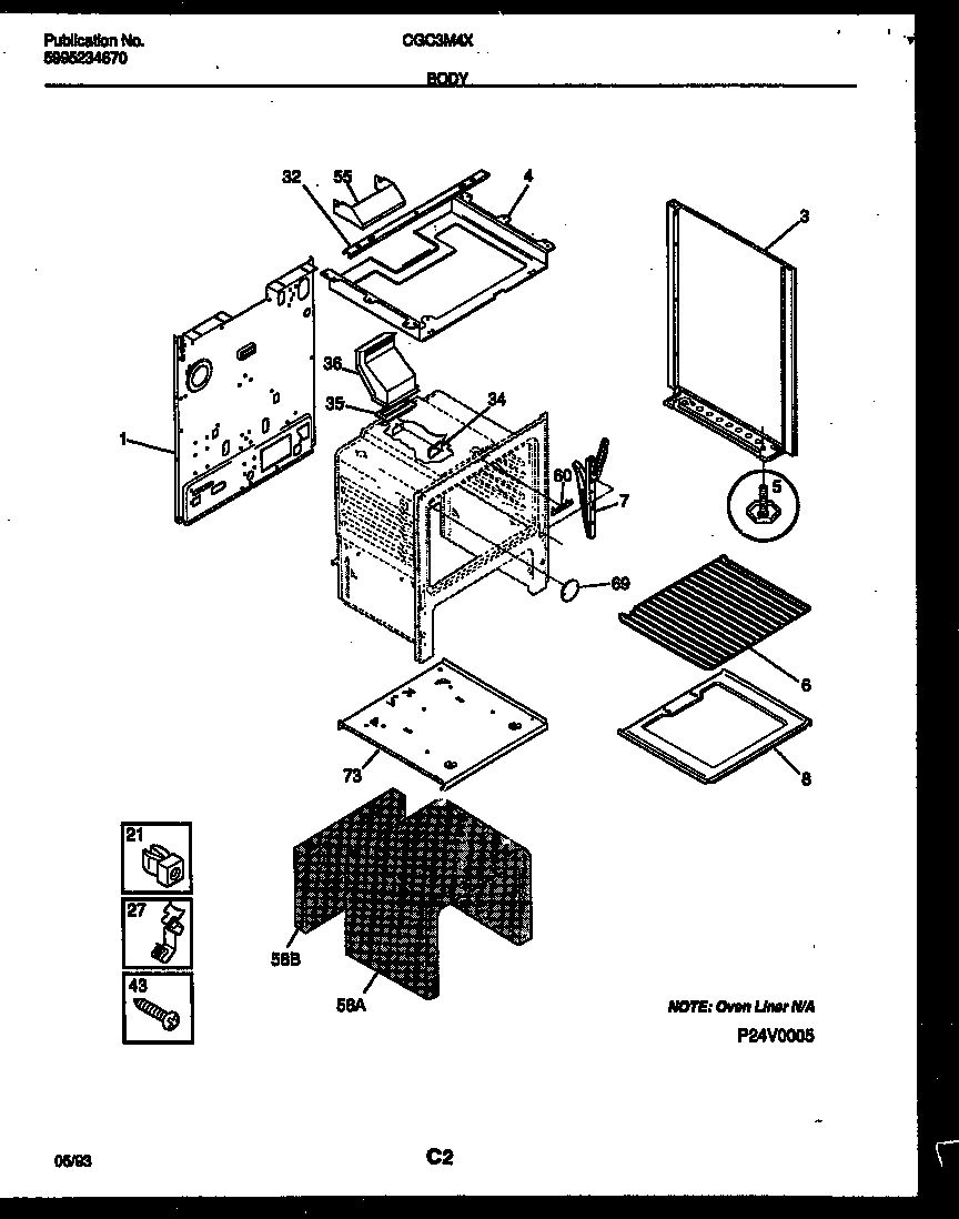 Gibson CGC3M4DXE body parts diagram