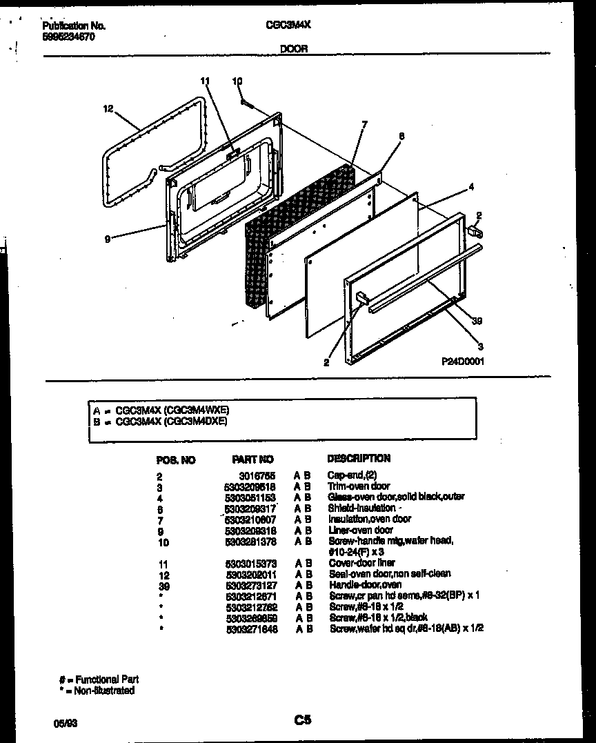 Gibson CGC3M4DXE door parts diagram