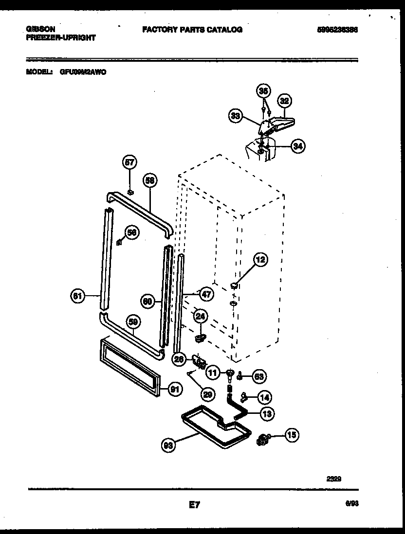 Gibson GFU09M2AW0 cabinet parts diagram