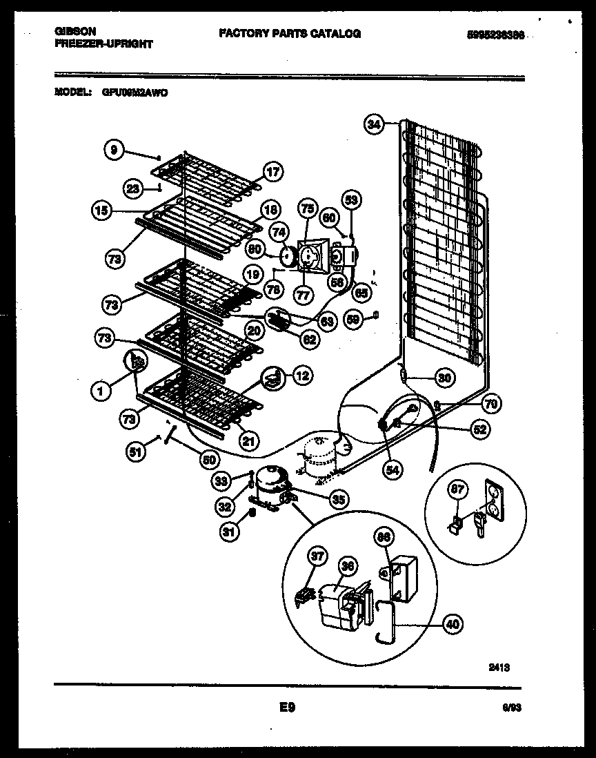 Gibson GFU09M2AW0 system and electrical parts diagram