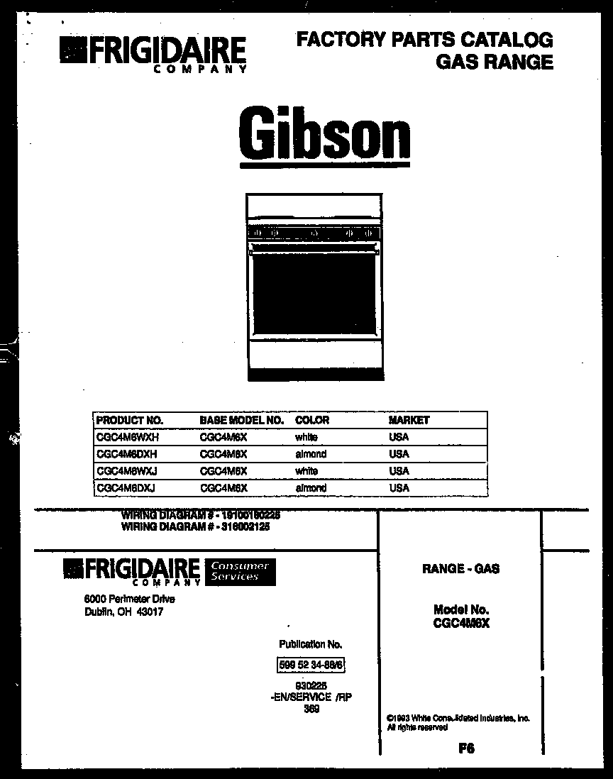 Gibson CGC4M6DXJ cover page diagram