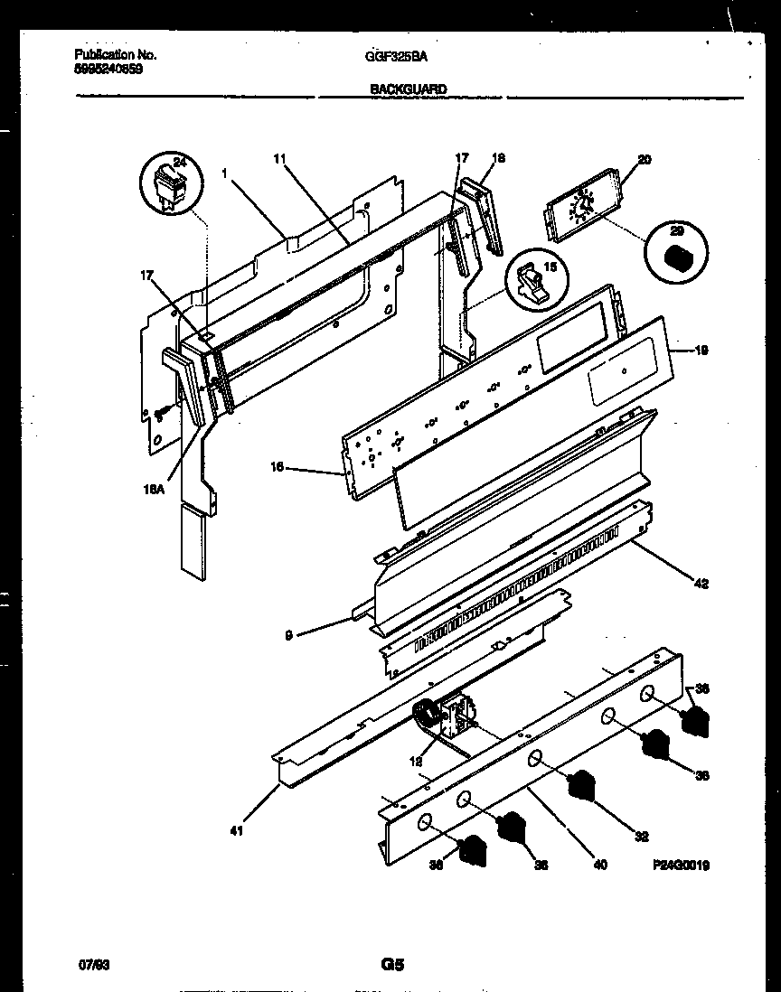 Gibson GGF325BADA backguard diagram