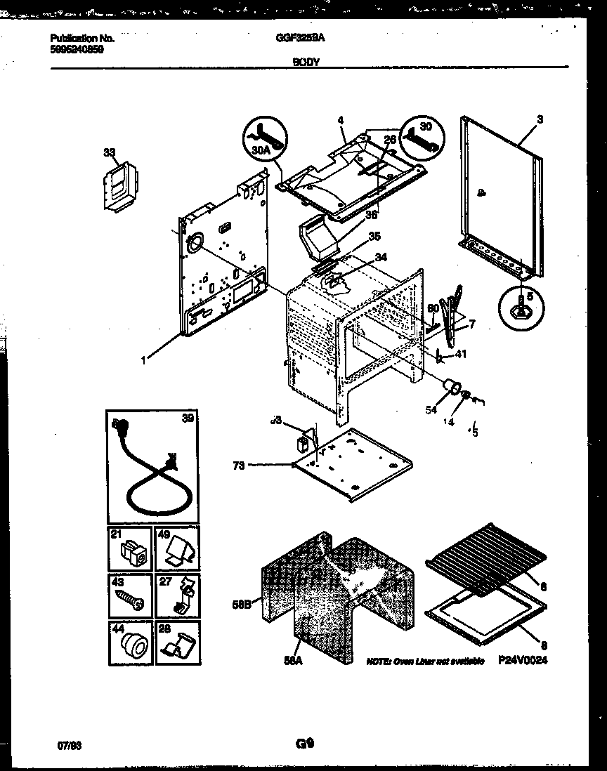 Gibson GGF325BADA body parts diagram