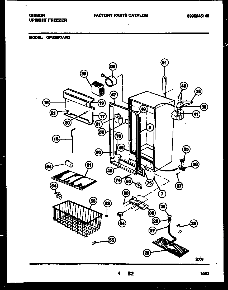 Gibson GFU20F7AW2 cabinet parts diagram