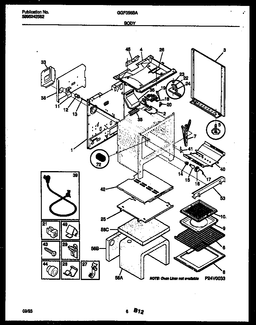 Gibson GGF356BADA body parts diagram