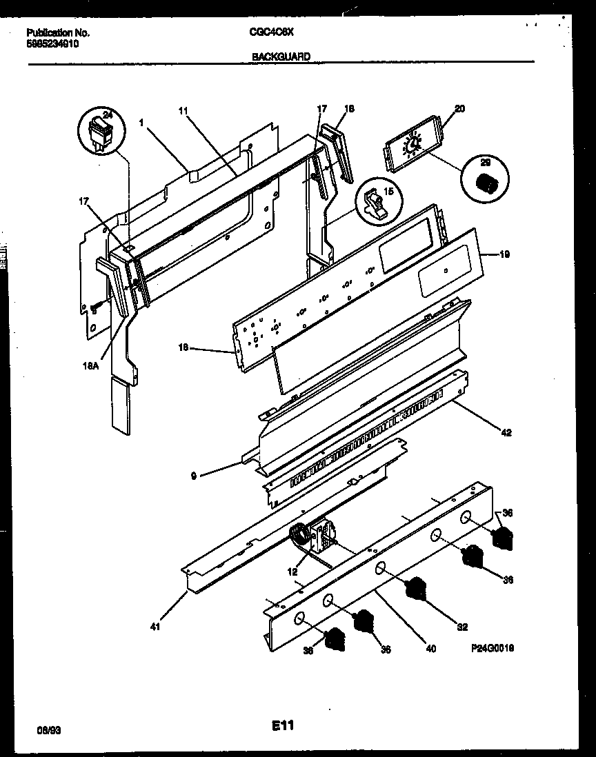 Gibson CGC4C6DXF backguard diagram