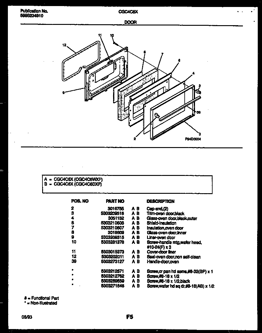 Gibson CGC4C6DXF door parts diagram