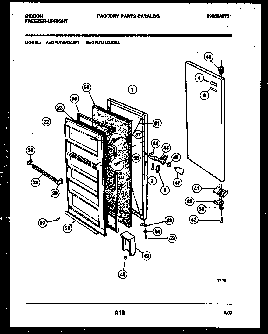 Gibson GFU14M3AW1 door parts diagram