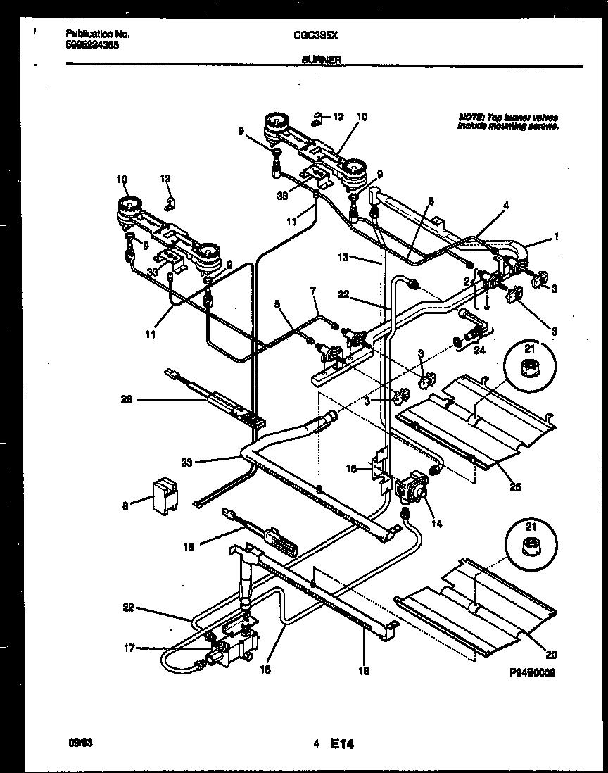 Gibson CGC3S5WXG burner parts diagram