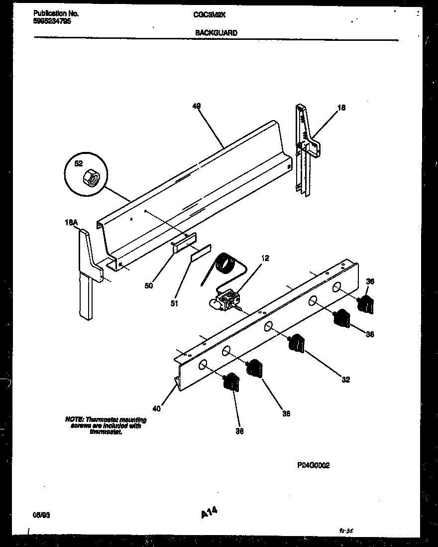 Gibson CGC3M2WXG backguard diagram