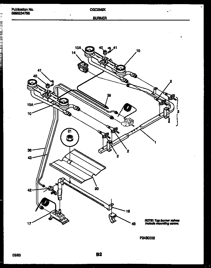 Gibson CGC3M2WXG burner parts diagram