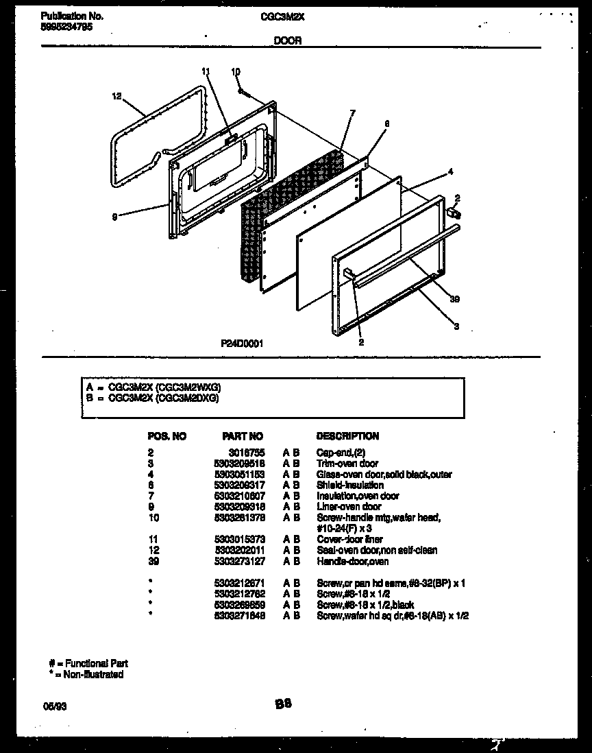 Gibson CGC3M2WXG door parts diagram