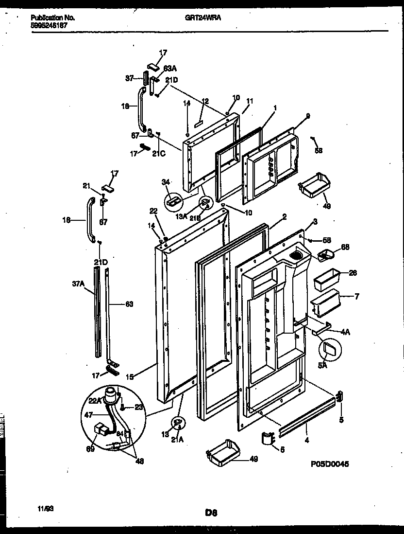 Gibson GRT24WRAW0 door parts diagram