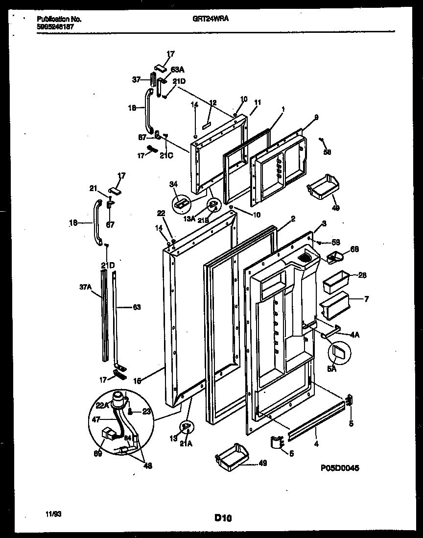 Gibson GRT24WRAW0 door parts diagram