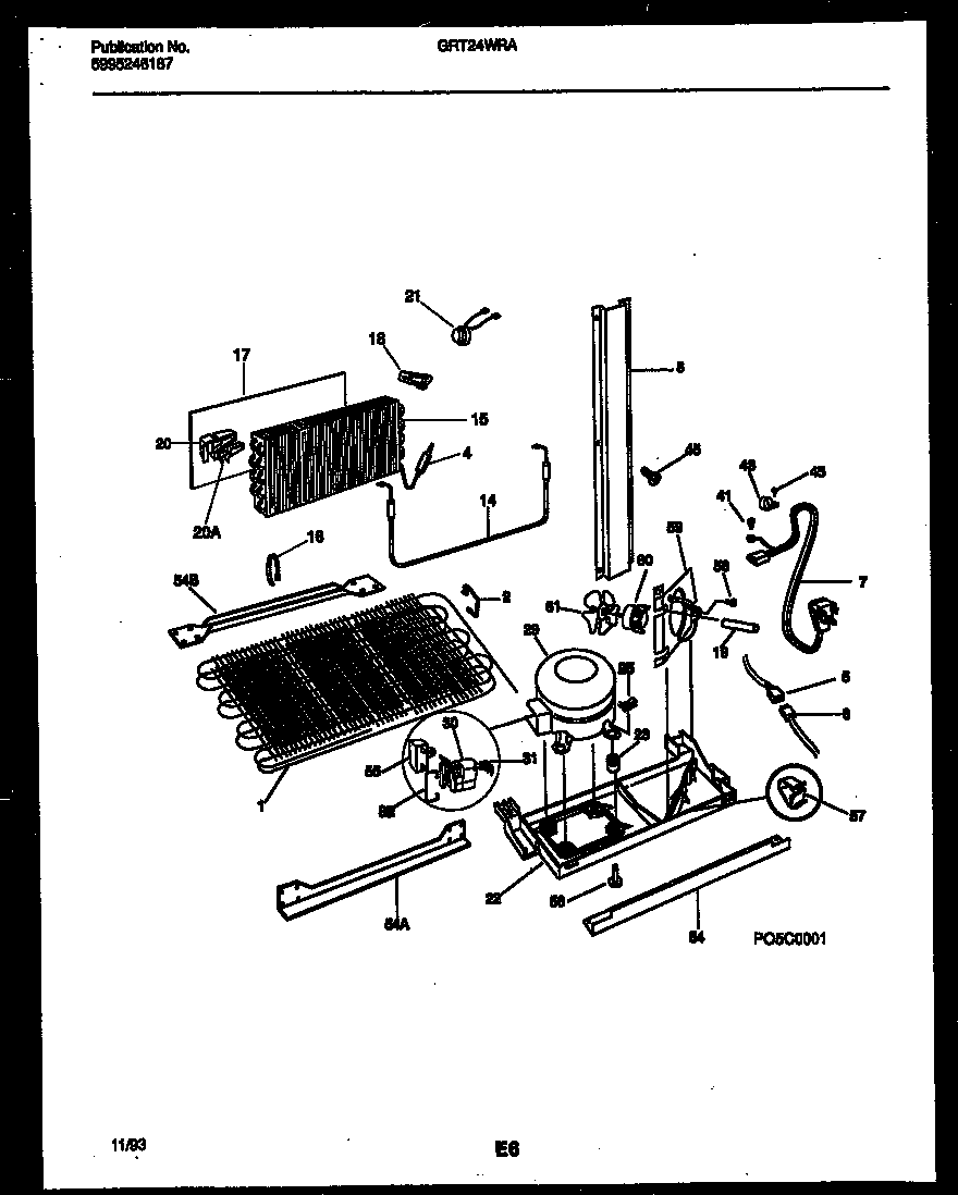 Gibson GRT24WRAW0 system and automatic defrost parts diagram