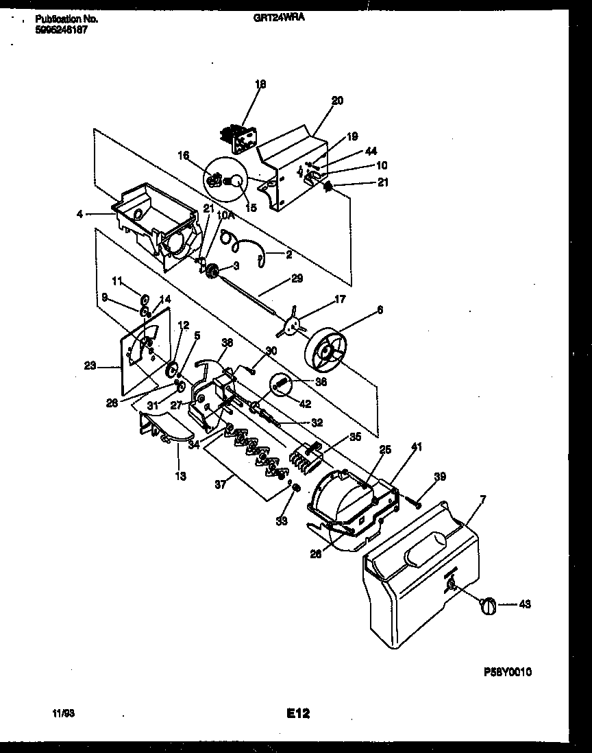 Gibson GRT24WRAW0 ice dispenser diagram