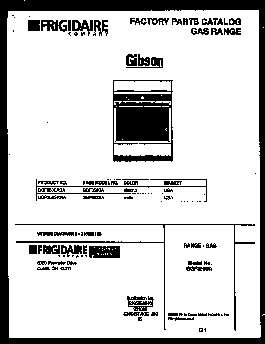 Gibson GGF353SAWA cover page diagram