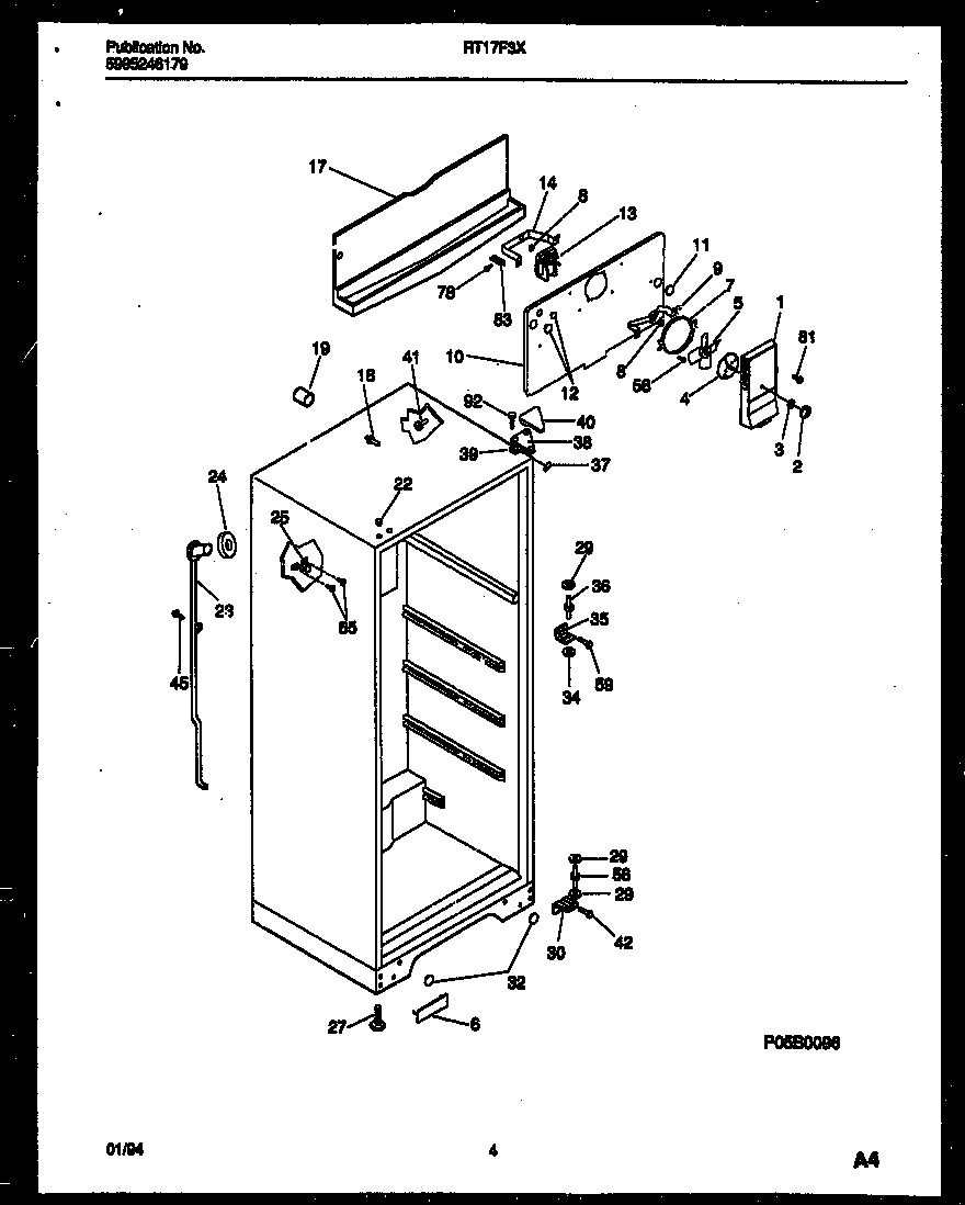Gibson RT17F3WX4C cabinet parts diagram