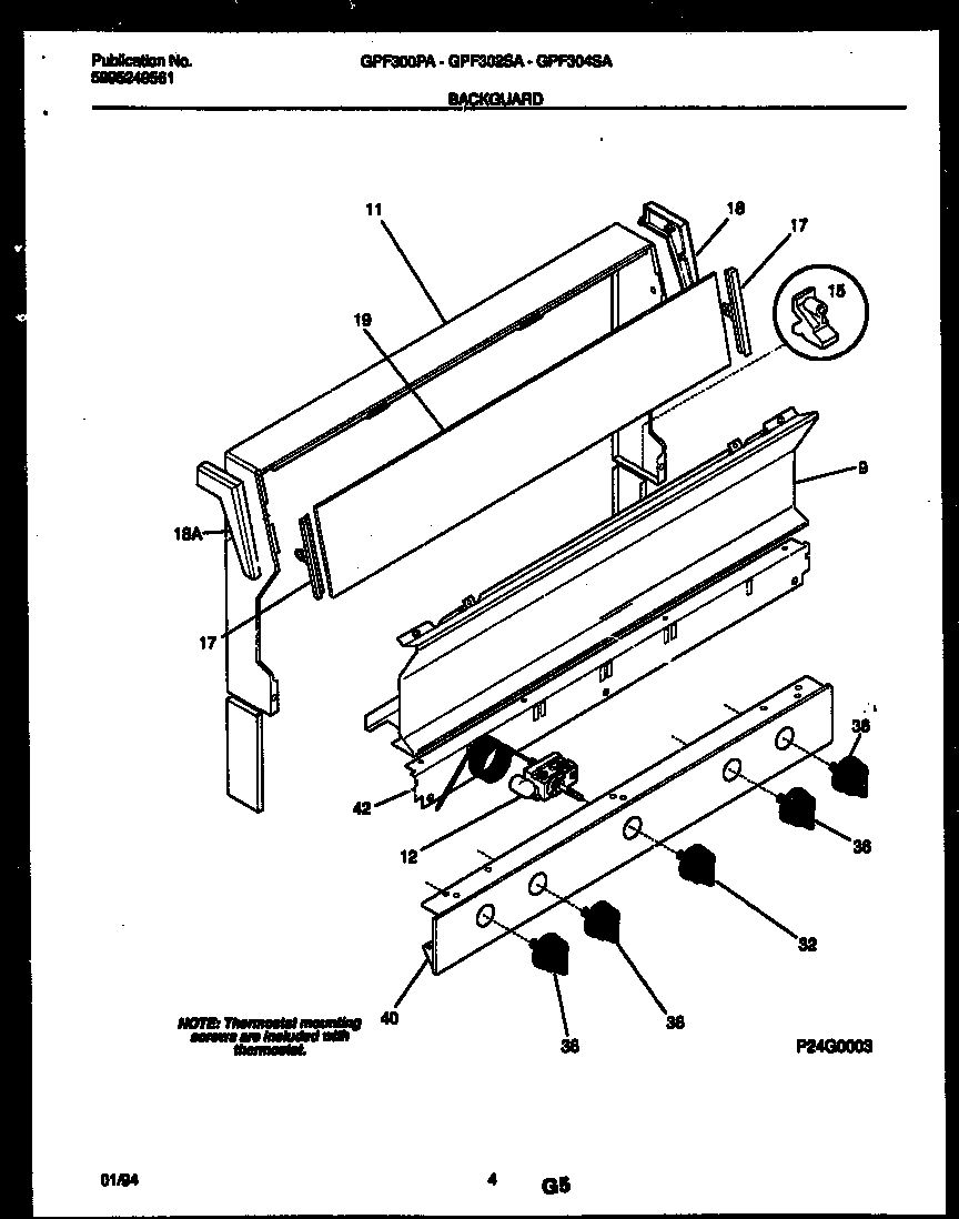 Gibson GPF302SAWB backguard diagram