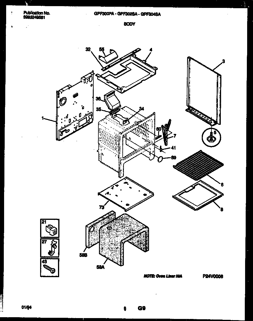 Gibson GPF302SAWB body parts diagram