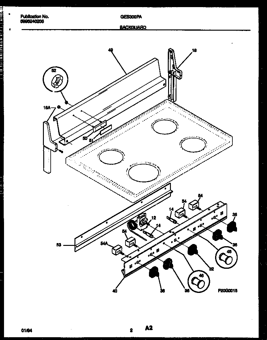 Gibson GES300PADA backguard diagram