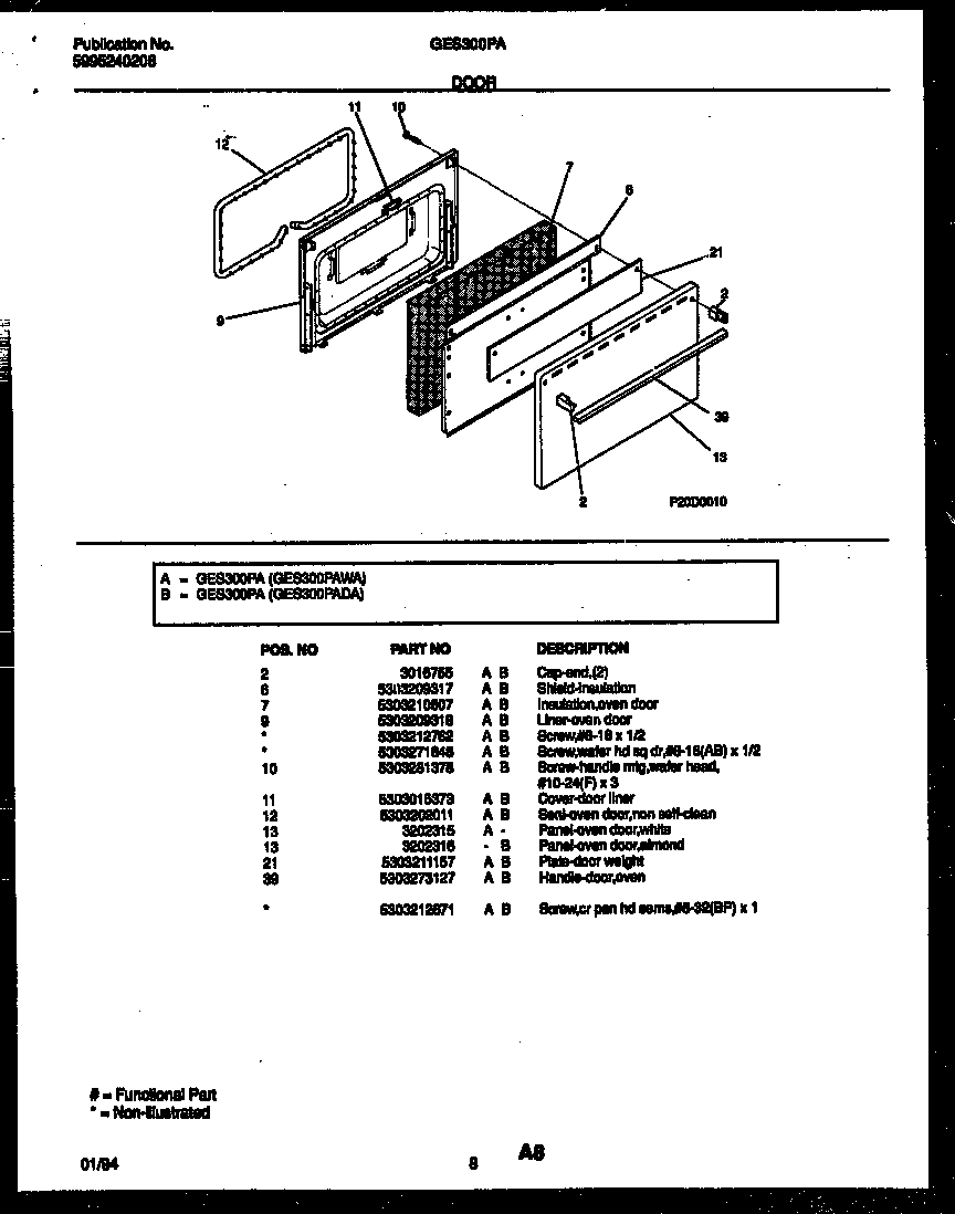 Gibson GES300PADA door parts diagram