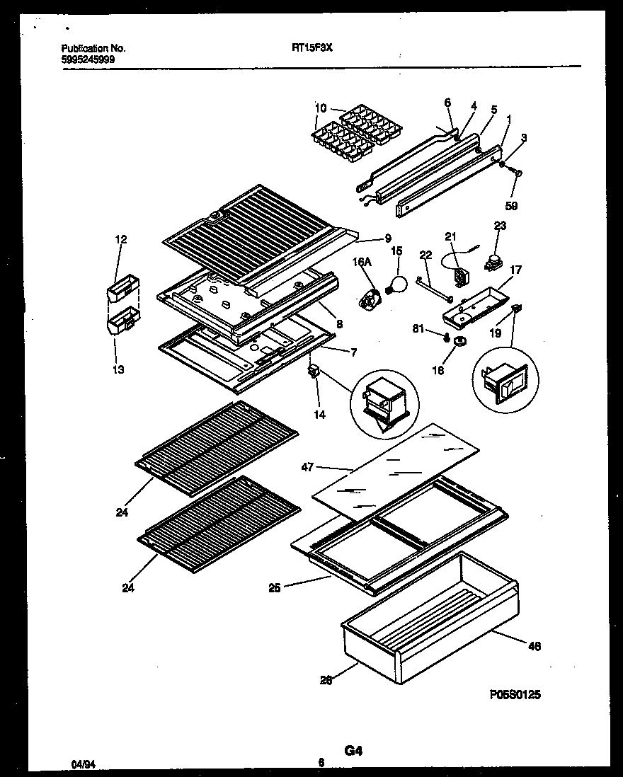 Gibson RT15F3DX4C shelves and supports diagram