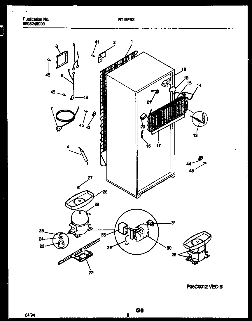 Gibson RT15F3DX4C system and automatic defrost parts diagram